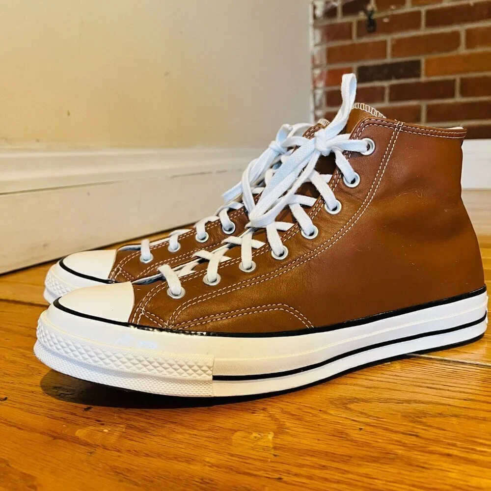 Converse Chuck Taylor All Star Cruise Leather High-Top Shoes Cognac Brown 12